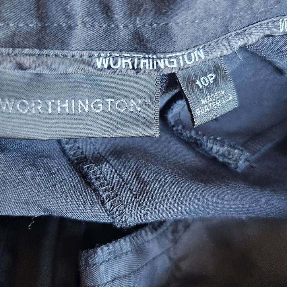 Worthington womens Sz 10P black modern fit Slim Leg crop pants - Picture 8 of 9